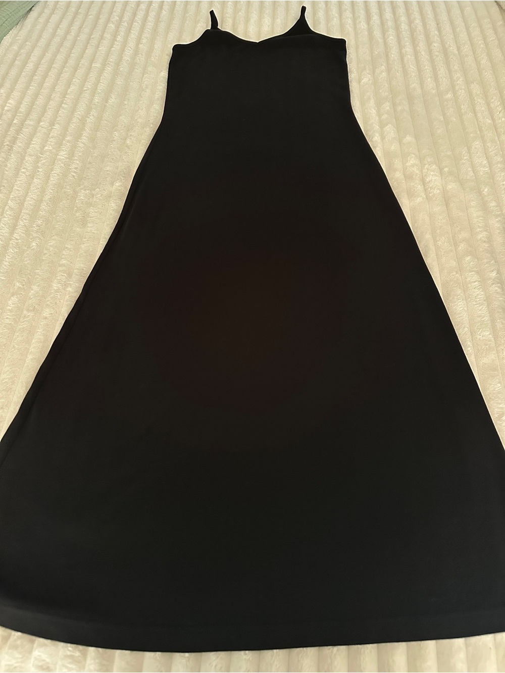 Ralph Lauren Black Spaghetti-Strap Slip Cotton Classic Maxi Dress - Picture 3 of 7
